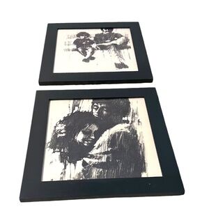 Aldo Luongo Charcoal Lithograph Framed‎ Sketch From His Lovers Series.